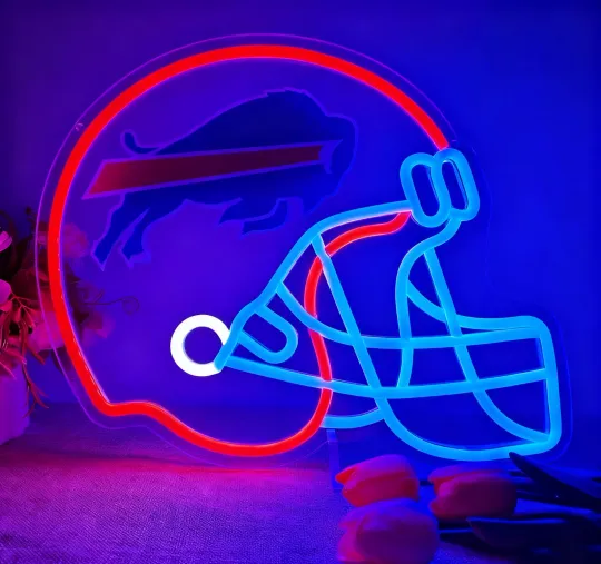 Discover Buffalo Bills Helmet LED Neon Sign with Dimmer and USB Power