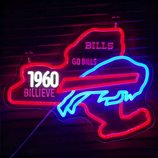 Discover Buffalo Bills 1960 NY LED Neon Sign with Dimmer USB Powered