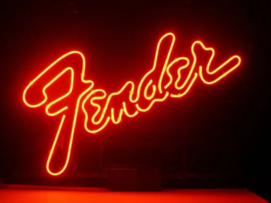 Discover US Stock Fender Neon Guitar Sign  for Beer Cave Decor