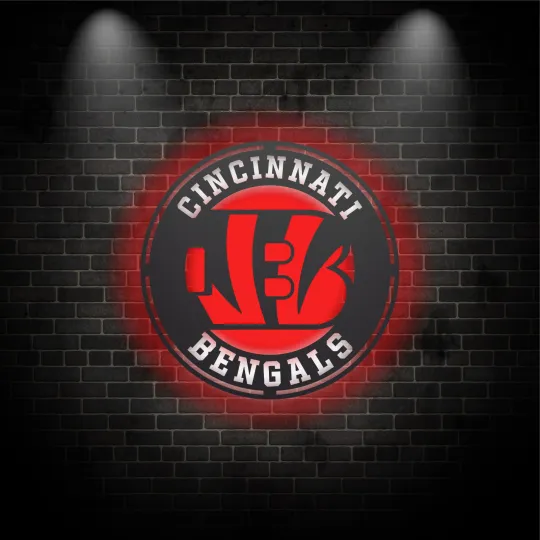 Discover Cincinnati Bengals Round Football Team Logo LED Neon Sign