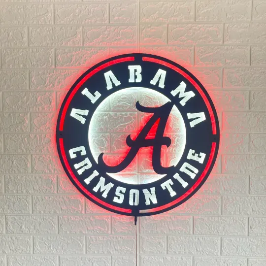 Discover Albm Crimson Tide LED Neon Football Team Logo Sign