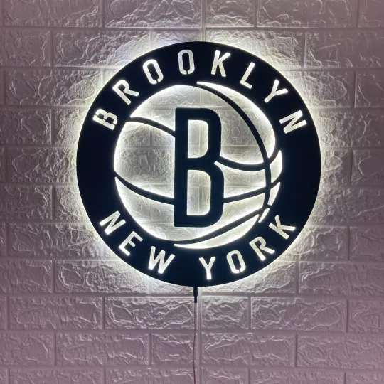 Discover Brooklyn Nets Round Basketball Logo LED Neon Sign