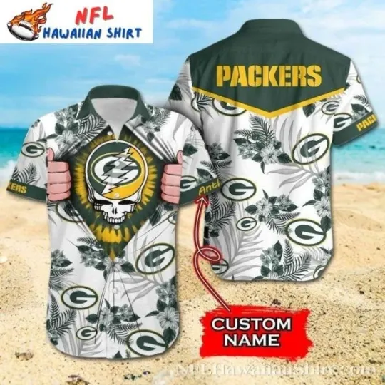 Thunder Cheer – Green Bay Packers Custom Name Hawaiian Shirt Size S-5XL