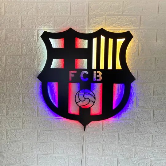 Discover Barcelona LED Neon Football Team Logo Sign