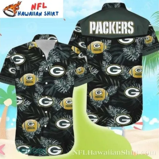 Discover Tropic Shadows – Green Bay Football Monochrome Hawaiian Shirt Size S-5XL