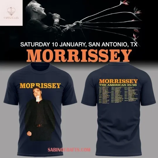 Discover Morrissey The Americas 2025-2026 Tour Schedule T-Shirt