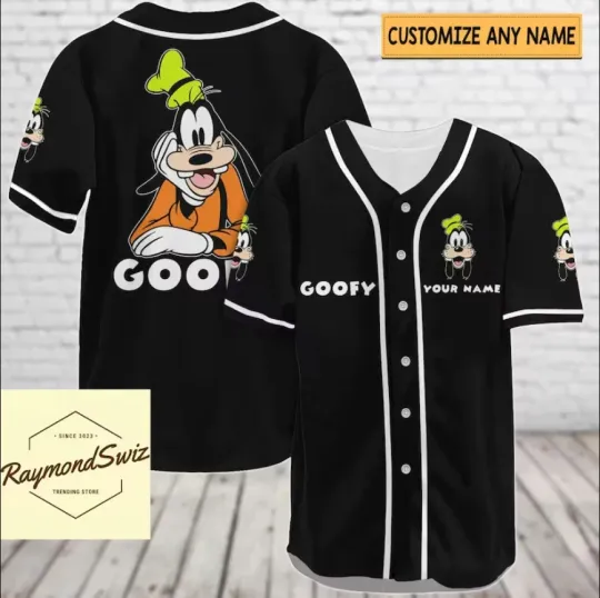 Discover Halloween Goofy Black 3D BASEBALL JERSEY SHIRT Halloween Gift Best Price