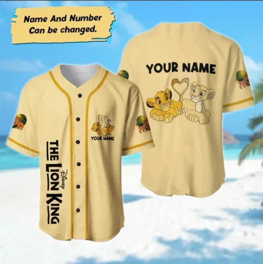 Discover Personalize The Lion King Couple 3D BASEBALL JERSEY SHIRT Best Price Us Size