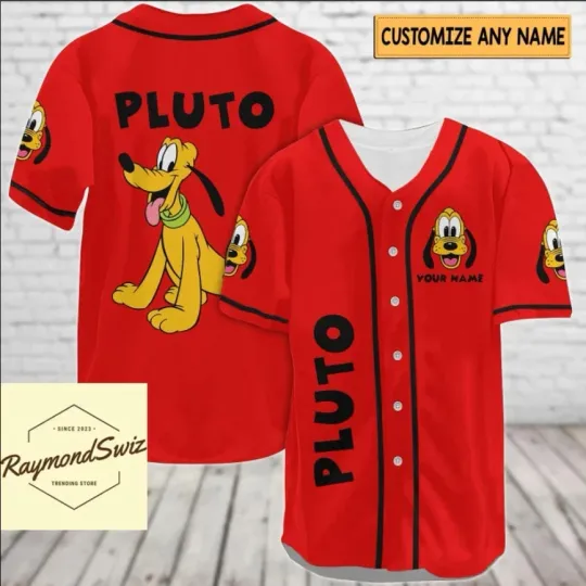Discover Halloween Pluto Dog Red 3D BASEBALL JERSEY SHIRT Halloween Gift Best Price