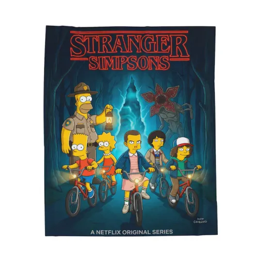 Stranger Simpsons Blanket - Cozy Retro Throw For Lovers Fleece Blanket