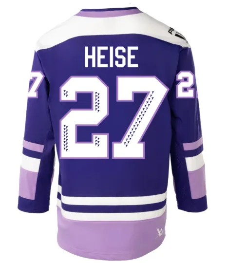 Discover Tayler Heise Minnesota Frost Adult Bauer Replica Home Purple Hockey Jersey