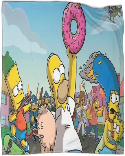 The Simpsons Theme Blanket The Simpsons Movie Fleece Blanket Gifts Family