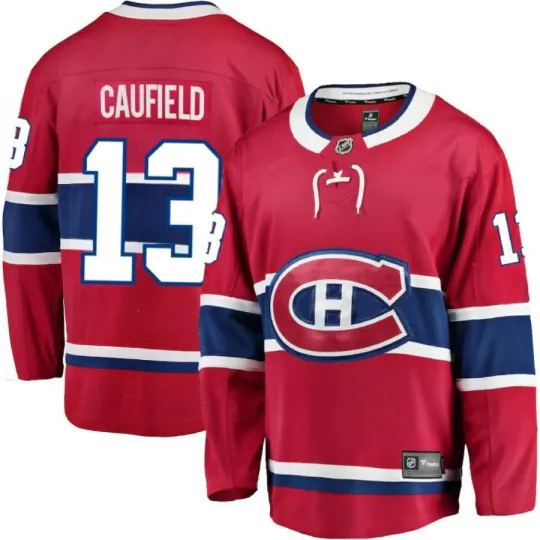 Discover Men's Montreal Canadiens Cole Caufield Red Breakaway Player NHL Hockey Jersey