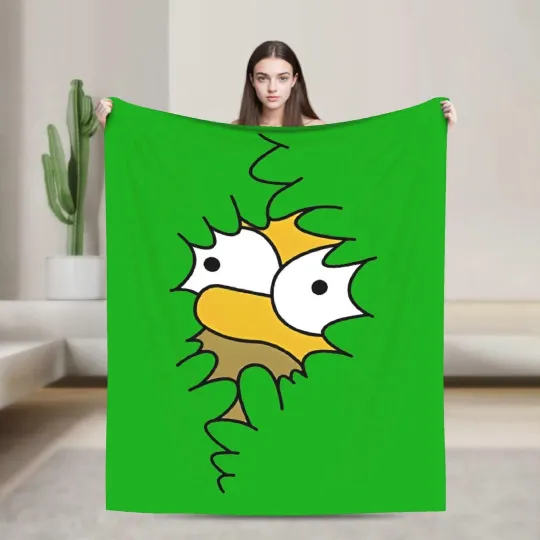 Homer In The Bushes The Simpsons Movie Fleece Blanket Gifts Family