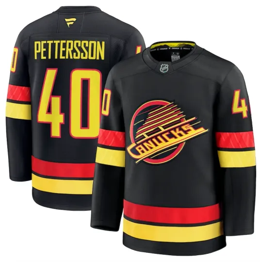 Discover Men Vancouver Canucks Elias Pettersson Black NHL Hockey Jersey