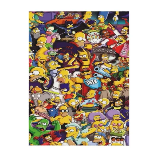 Simpson Party Blanket The Simpsons Movie Print Gifts Family Fleece Blanket