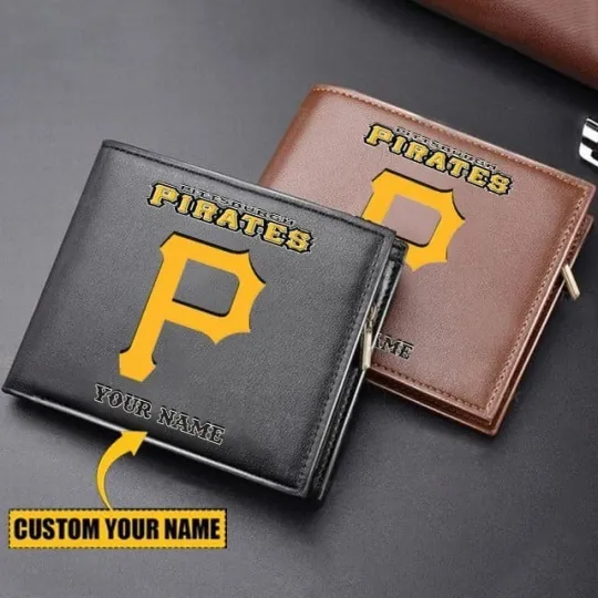 Discover Personalized Pittsburgh Baseball Piratess Team Men's Leather Wallet Gift For Him