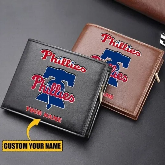 Discover Personalized Philadelphia Baseball Philliess Team Men's Leather Wallet Gift