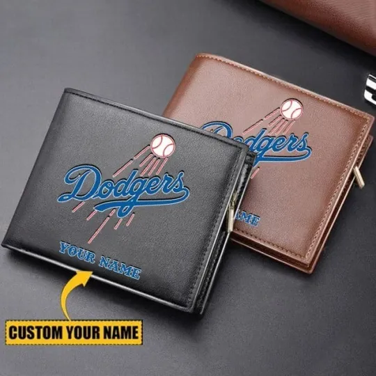 Discover Personalized Los Angeles Baseball Dodgerss Team Men Leather Wallet Gift For Him
