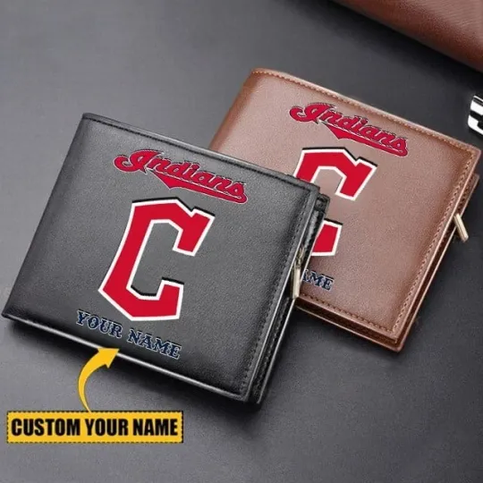 Discover Personalized Cleveland Baseball Indianss Team Men's Leather Wallet Gift For Him