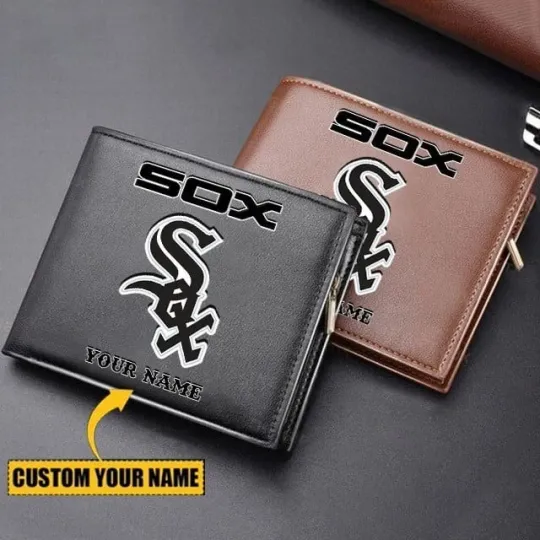Discover Personalized Chicago Baseball White Soxx Team Men's Leather Wallet Gift For Him