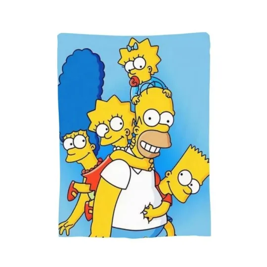 Simpsons The Simpson Funny Cartoon Fleece Blanket