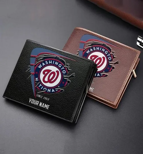 Discover Personalized Washington Baseball Nationalss Team Men Leather Wallet Gift For Him