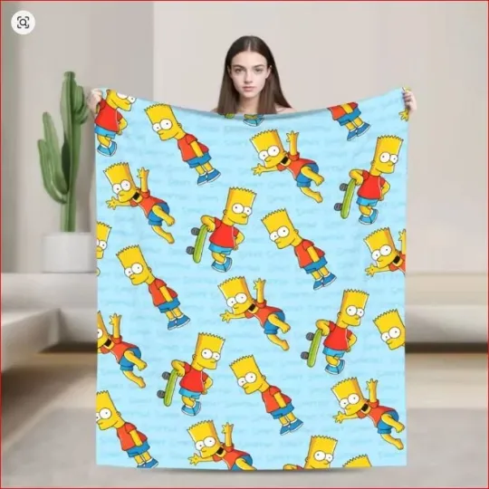 Discover Bart Simpson Blue Home Decor Blanket The Simpson Movie Fleece Blanket