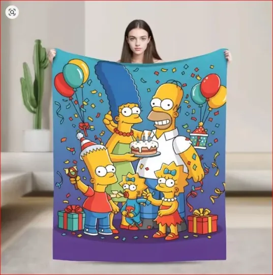 Discover Family Simpson Birthday Home Decor Blanket The Simpson Movie Fleece Blanket
