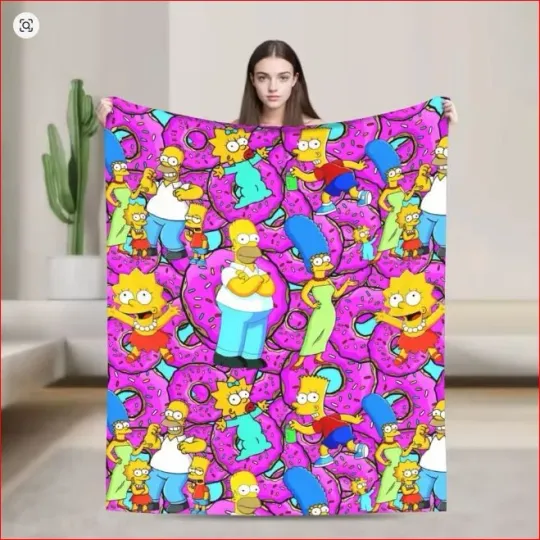 Discover Purple Family Simpson Blanket Character The Simpson Movie Fleece Blanket
