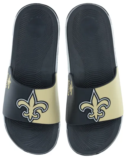 Football Men's New Orleans Saints Cropped Logo Raised Slide Sandals