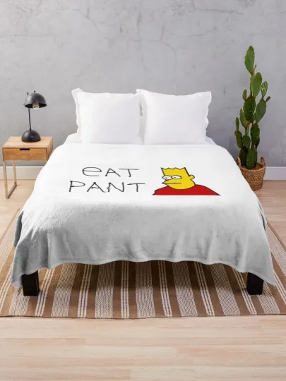 The Simpsons Eat Pant Graphic Cartoon Cozy Fleece Blanket