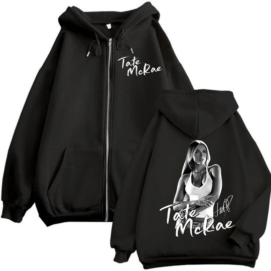 Discover Tate McRae Miss Possessive Tour 2025 Zipper Hoodies Men Women Fashion Aesthetic Zip Up Sweatshirts Casual Loose Jacket Pullovers