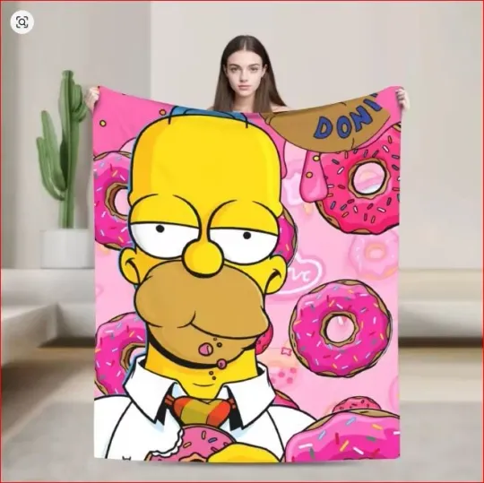 Discover Family Simpson Dad Cake Blanket Character The Simpson Movie Fleece Blanket