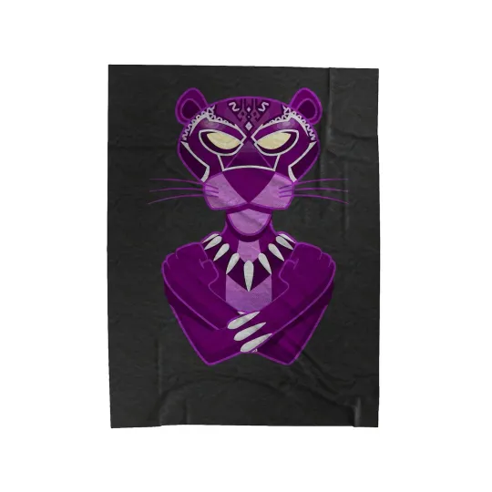 Black Pink Panther T'Challa Marvel Funny Movie Home Decor Fleece Blanket