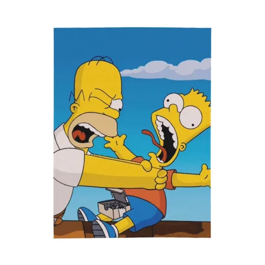 Discover Bart Dad Sky Simpson The Simpson Movie Blanket Funny Gift Fans Fleece Blanket