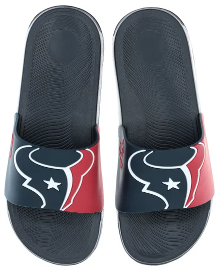Discover Houston Texans Cropped Logo Raised Slide Sandals for Men