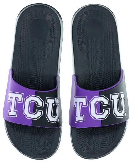 Discover TCU Horned Frogs Cropped Raised Logo Slide Sandals