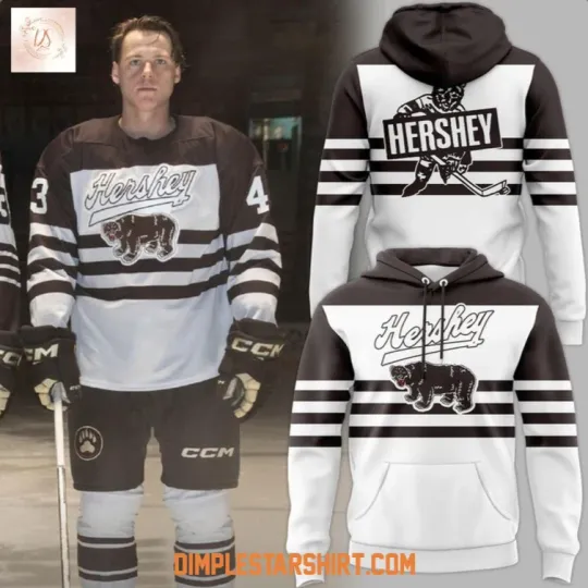 Discover Hershey Bear Skating Bear 2026 Hoodie 3D Gift For Valentine