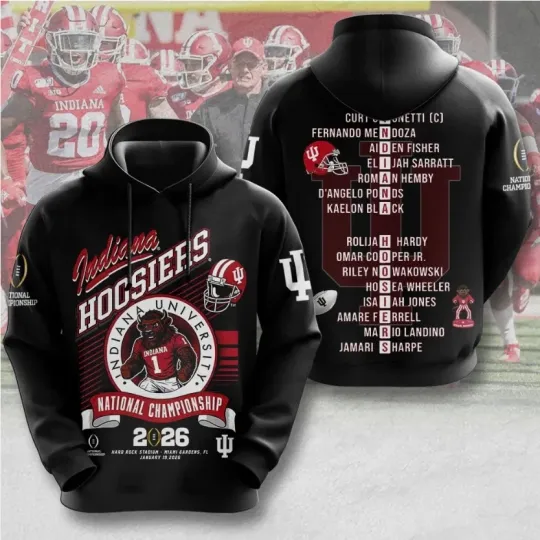 Indiana Football 2026 National Championship 3D Hoodie