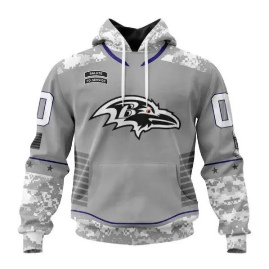 Discover Baltimore Football Team Ravenss Personalized Hoodie Design Camo Salute Hoodie