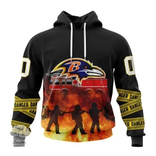 Discover Baltimore Football Team Ravenss | Personalized Hoodie Design Honor Firefighter