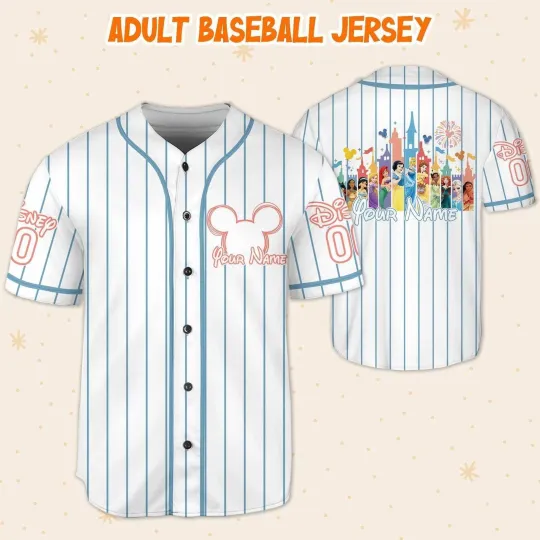 Discover Personalized Beautiful Princess In Magical World 3D BASEBALL JERSEY SHIRT
