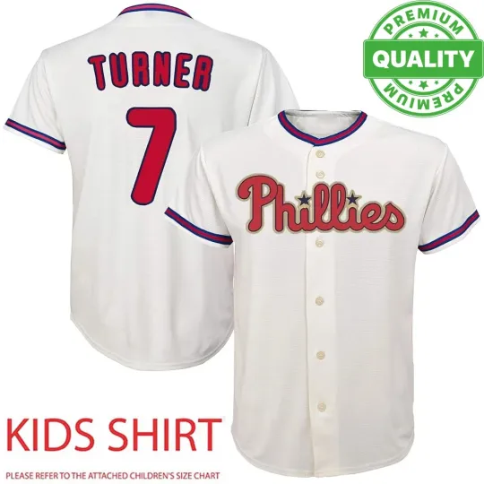 Discover Number #7 Turner Philadelphia Baseball Jersey 3D AOP Kids Youth 1J0769