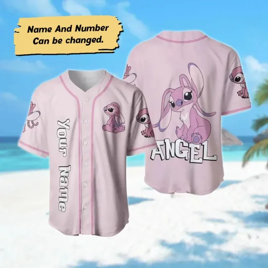 Personalized Angel Stitch And Angel 3D Baseball Jersey Shirt