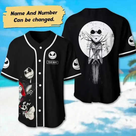Discover Custom Jack Skellington Halloween 3D BASEBALL JERSEY SHIRT MOTHER DAY GIFT