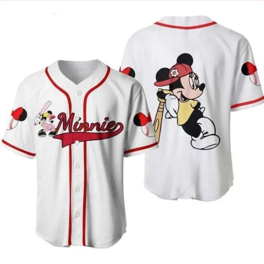 Discover Minnie Mouse Cute Cartoon Mother's Day 3D Baseball Jersey Shirt