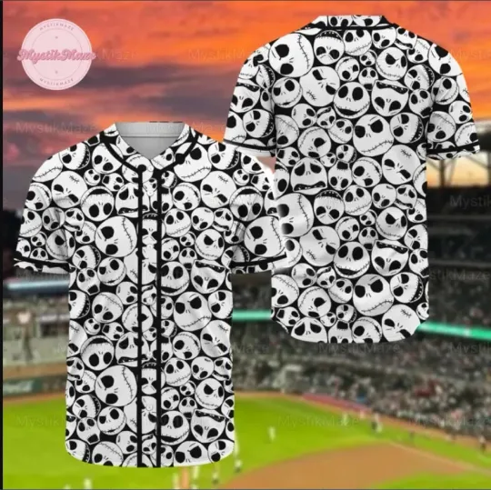 Discover Halloween Jack Skellington 3D Baseball Jersey Shirt