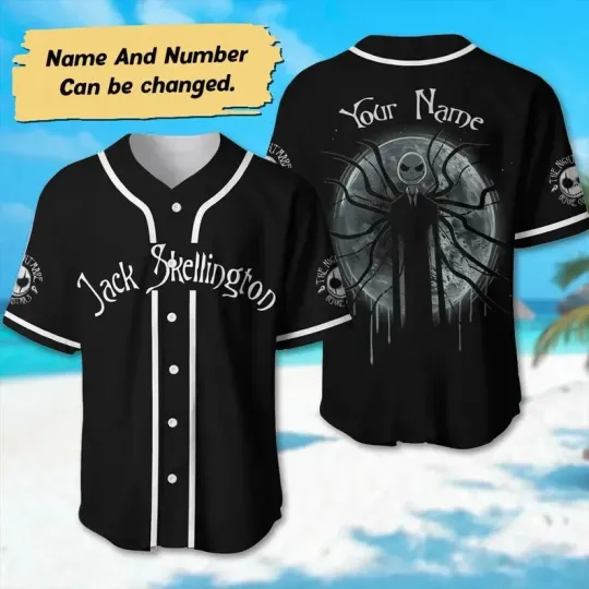 Discover Custom Jack Skellington 3D Baseball Jersey Shirt