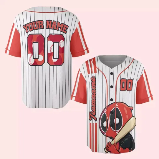 Discover Personalized Deadpool Play Baseball Deadpool & Wolverin 3D Baseball Jersey Shirt
